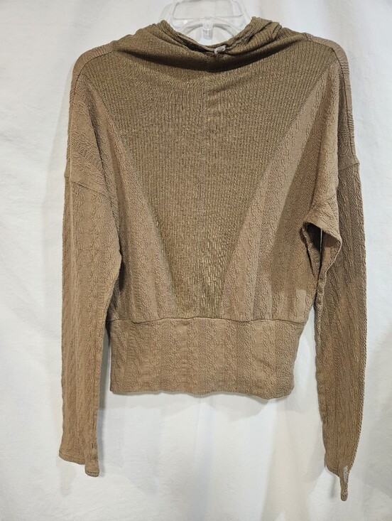 FP Movement by Free People Tops - FP Movement by Free People Lightweight Hooded Knit Sweatshirt in Tan